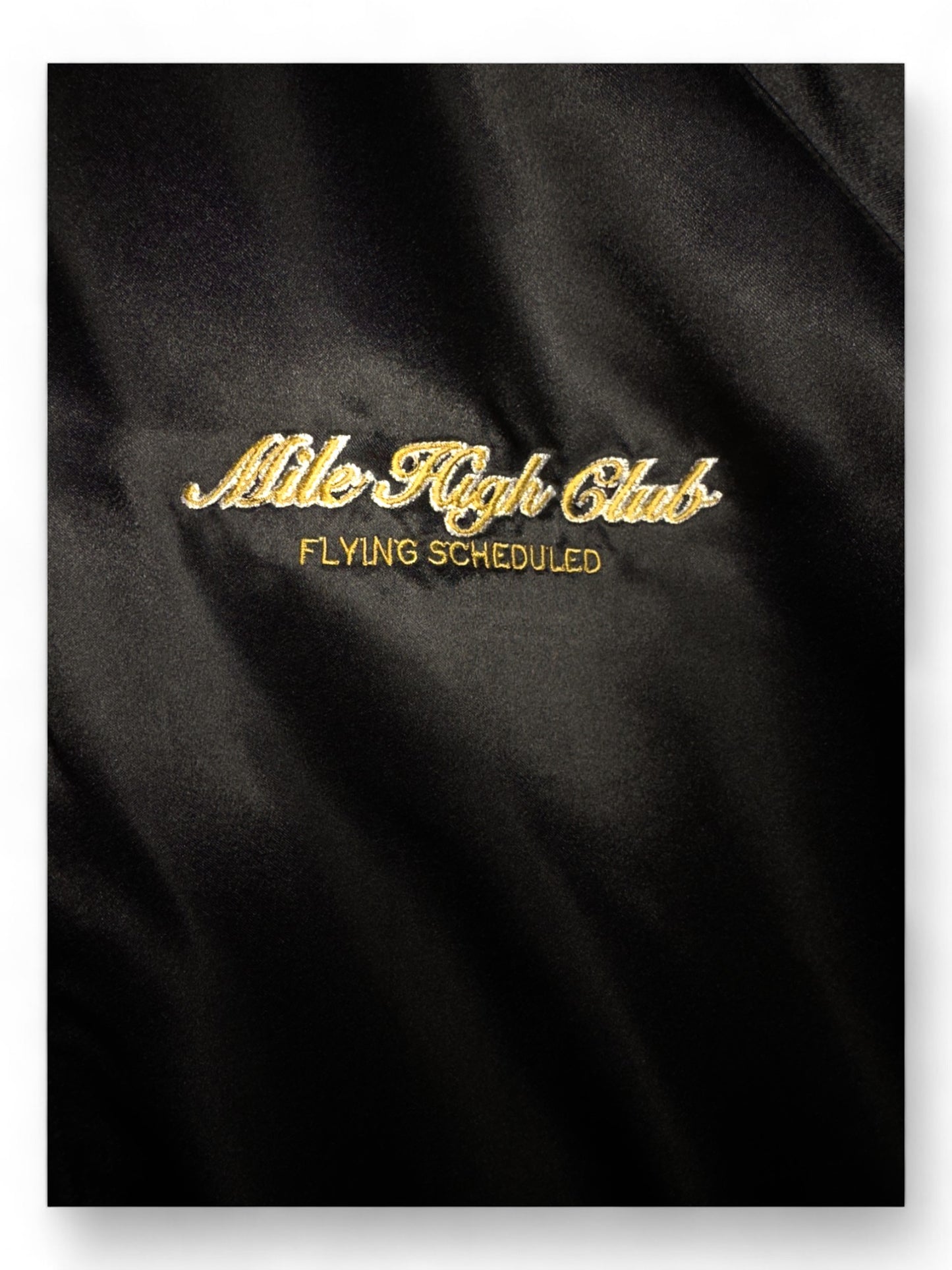 MILE HIGH CLUB BOMBER JACKET IN MIDNIGHT BLACK