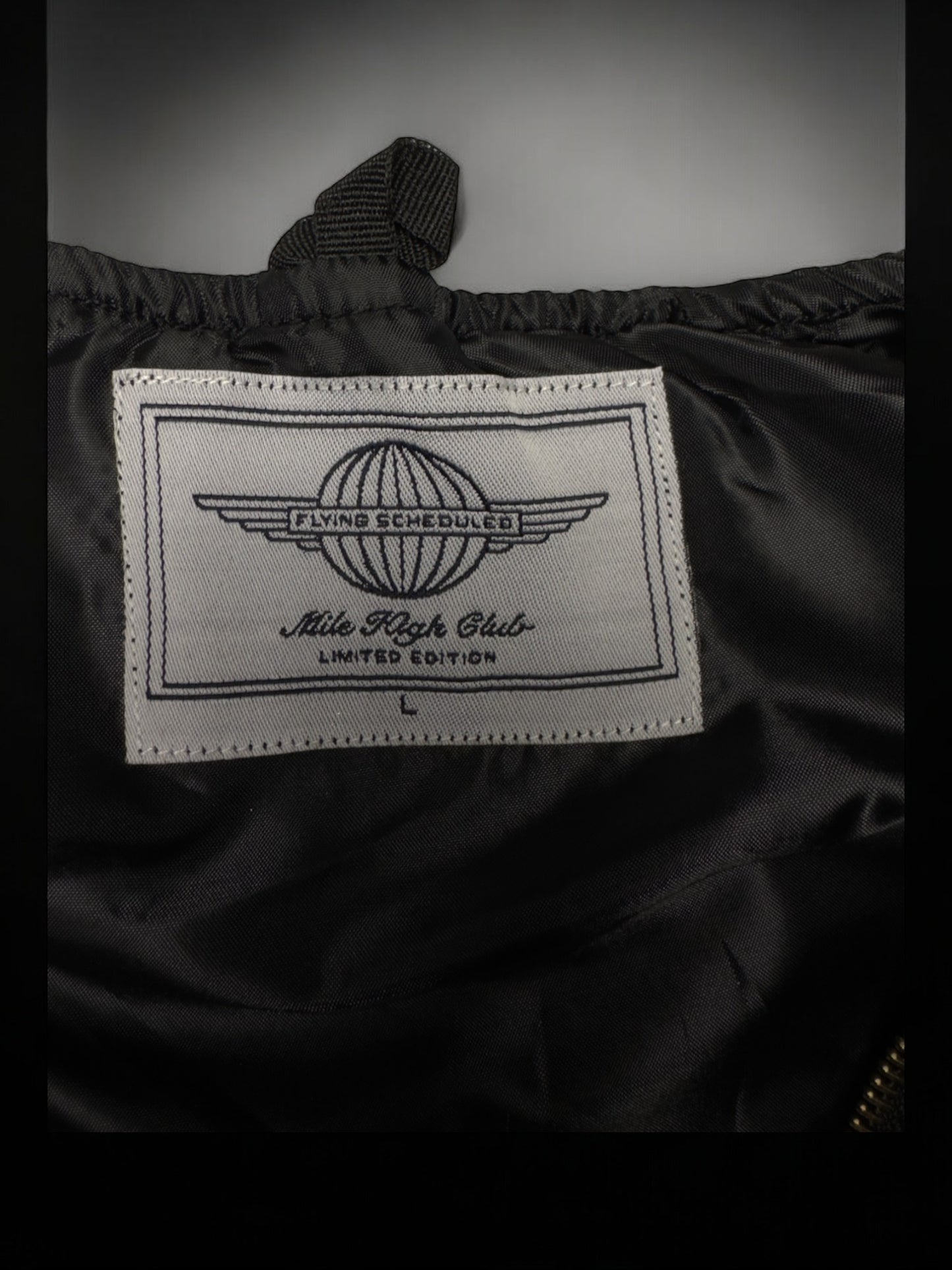 MILE HIGH CLUB BOMBER JACKET IN MIDNIGHT BLACK