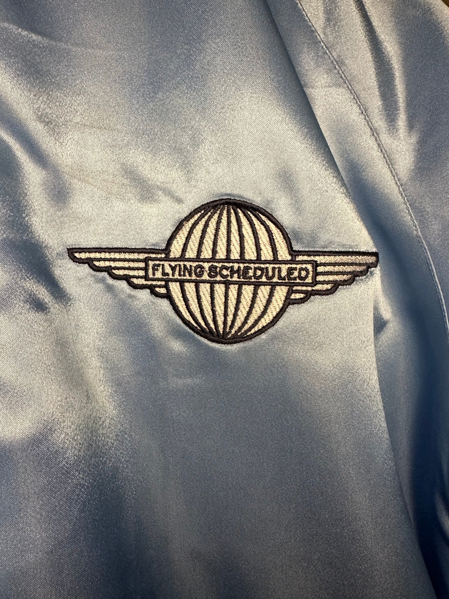 AVIATOR WINGS BOMBER JACKET IN SKY BLUE