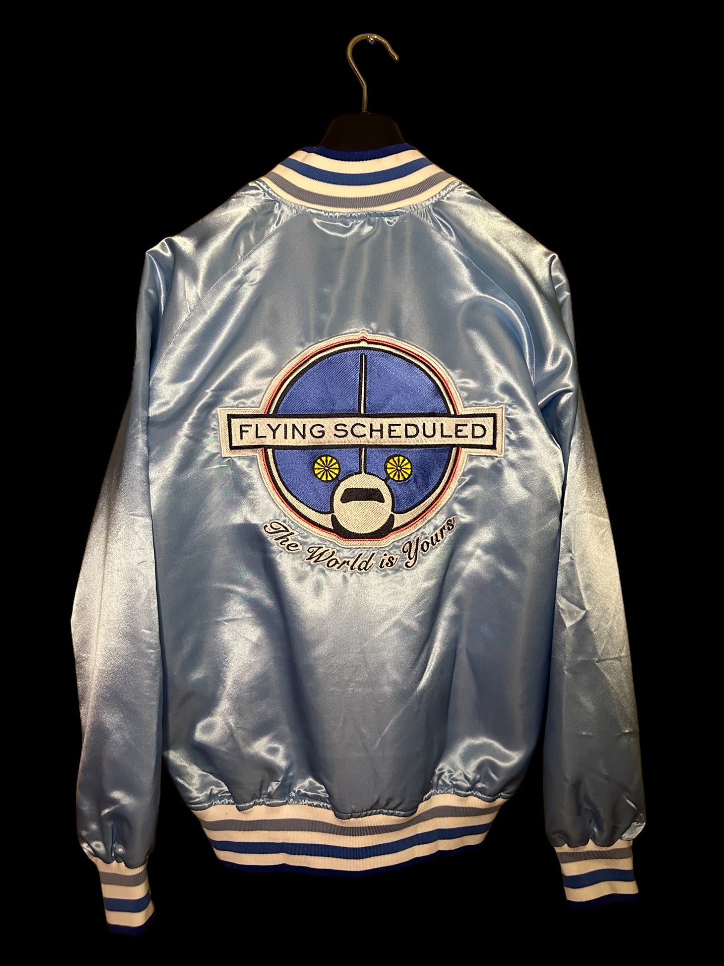 MILE HIGH CLUB BOMBER JACKET IN SKY BLUE